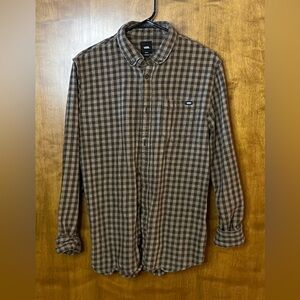 Vans Men's Brown Plaid Casual Shirt